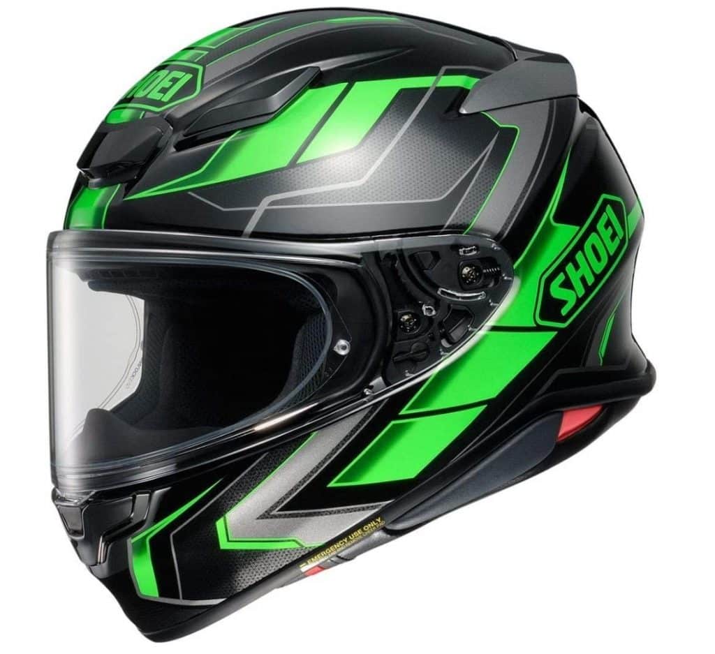 Shoei RF 1400 motorcycle helmet-green-black