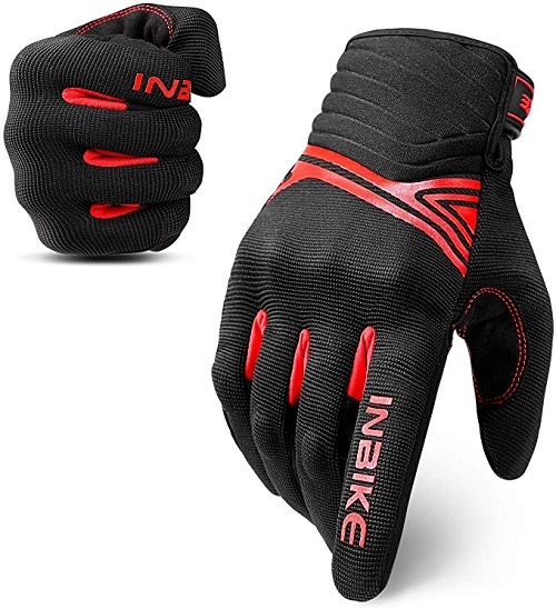 INBIKE Breathable Mesh Motorcycle Gloves Touchscreen-riding a motorcycle