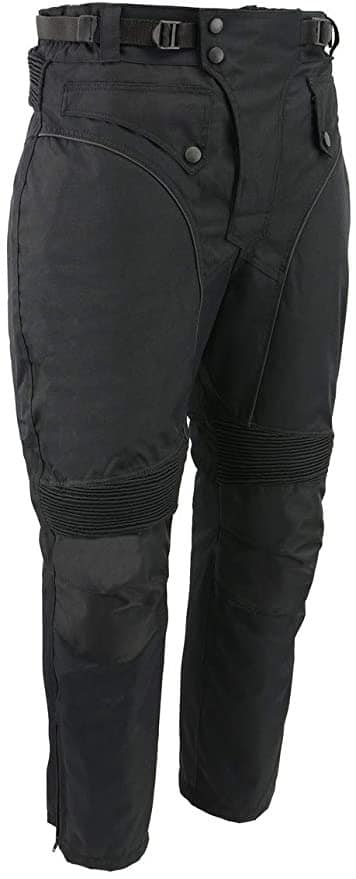 M-Boss Motorcycle Apparel BOS15572 Men's Black Waterproof Textile Street Pants