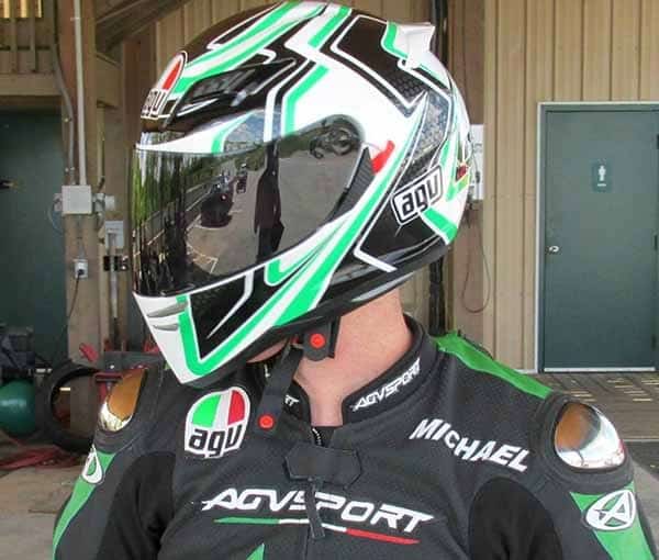 Michael Parrotte wear AGVSPORT custom leather suit-How Much Safer Is a Full-Face Helmet