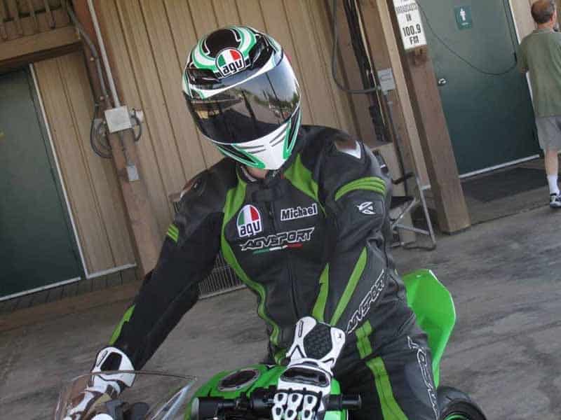 Michael Parrotte wear AGVSPORT custom leather suit and AGV helmet