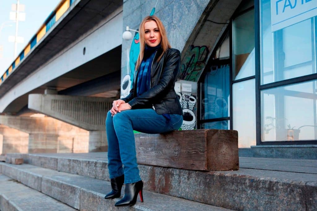 Elena in Kiev-AGVSPORT Kevlar Jeans