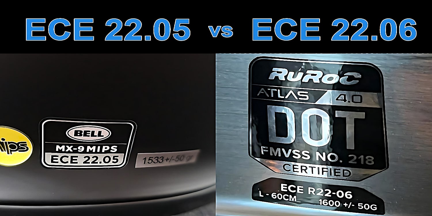 A lot of the old stuff remains, but ECE 22.06 has enhanced the impact testing process by testing at various speeds, at varying impact angles, and by examining the impacts on various parts of the helmet.