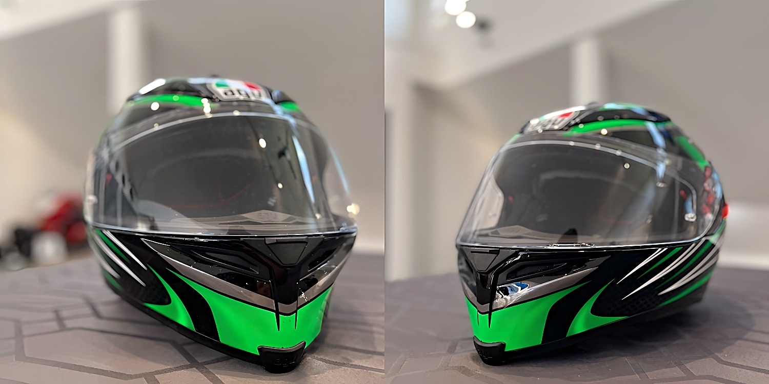 The AGV K5 Helmet: Anti-fog helmets have an hydrophilic layer, which combines with water droplets forming behind the visor to prevent fogging on the inside. Over time, this property can deteriorate and the helmet begins to fog up just like a normal helmet. Luckily, there are anti-fog solutions, like the Muc-Off Anti-Fog Treatment.