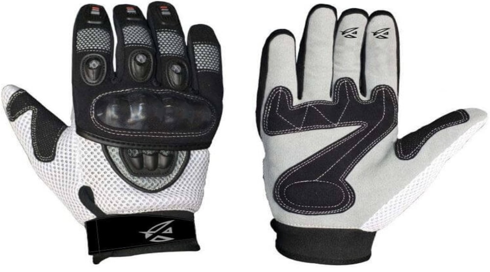 AGVSPORT Mayhem moto glove with shock-absorbing technology, metal knuckles, and breathable venting. Made with faux leather, spandex, nylon, neoprene, and thermoplastic polyurethane for safety, style, and comfort on the road.