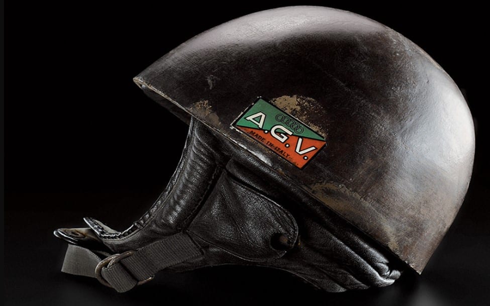 The AGV Model 160, the first fiberglass helmet, introduced in 1954. Since then, we've been racing towards the future.