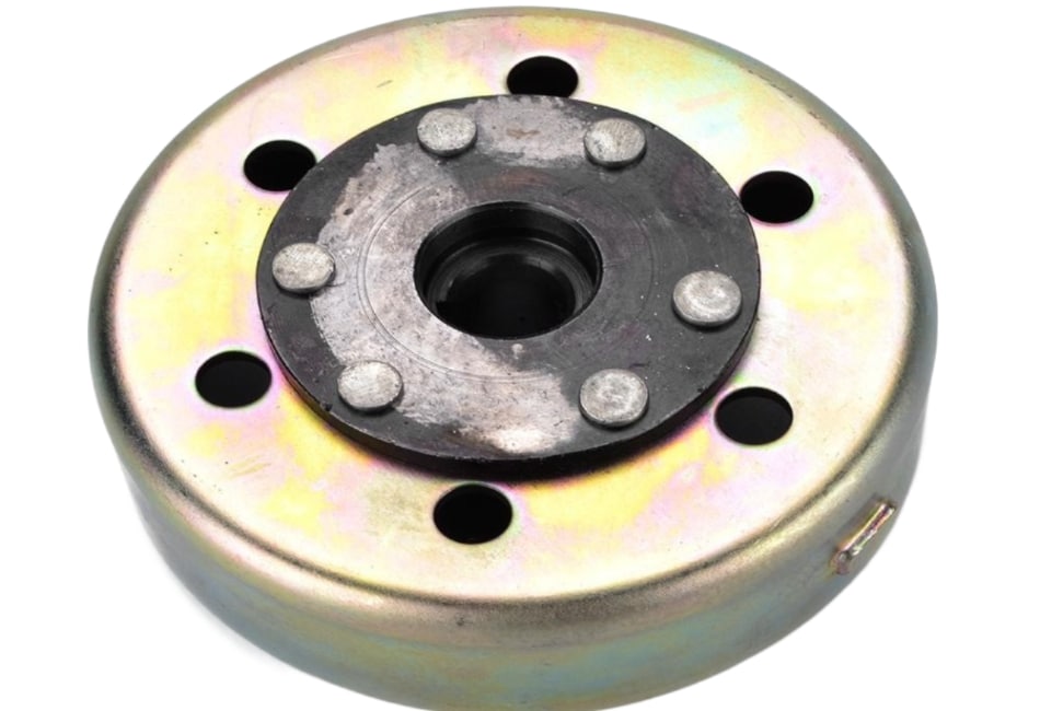 A new rotor assembly replacement part for motorcycle alternator.