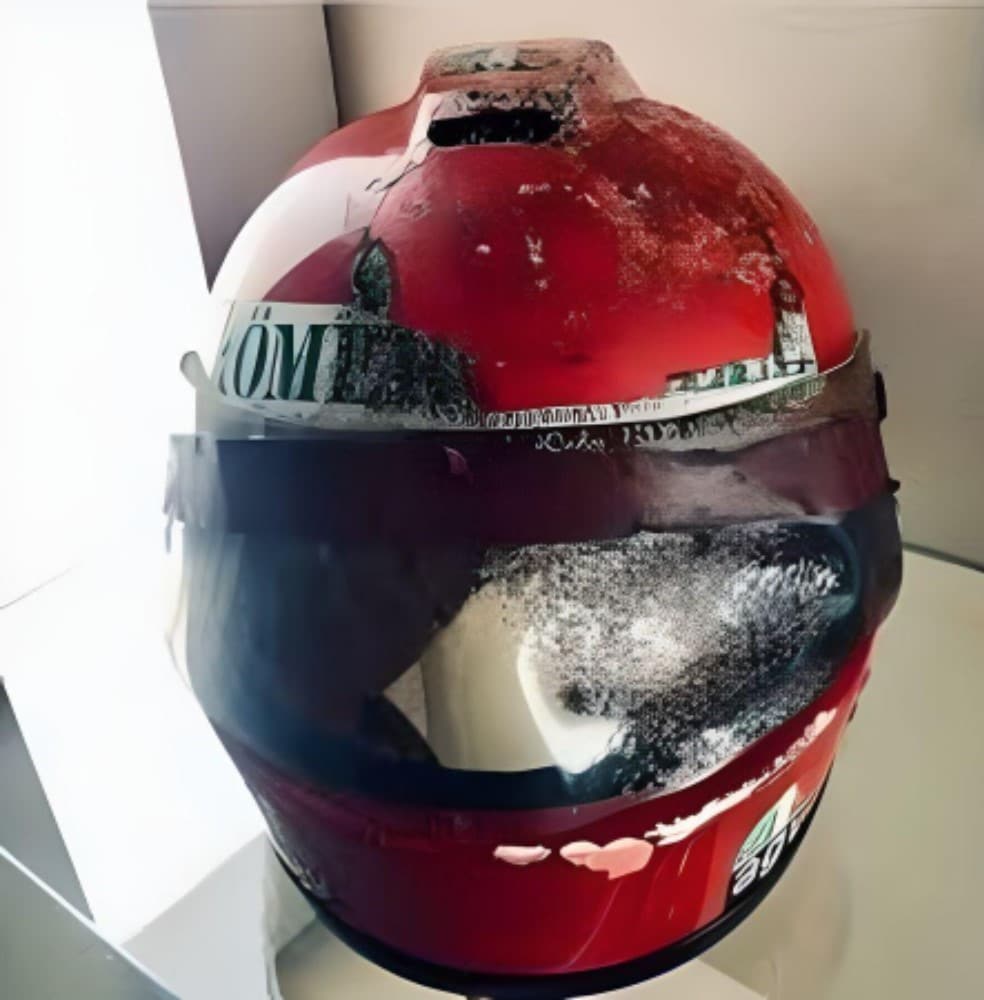 Niki Lauda’s modified crash helmet, which I was in possession of for many years in my Maryland office before being sent to Japan for an exposition where it promptly “disappeared.”
