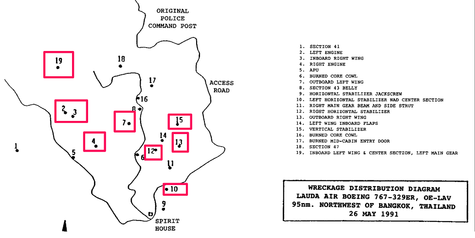 Lauda Air Debris Field Location Map 1