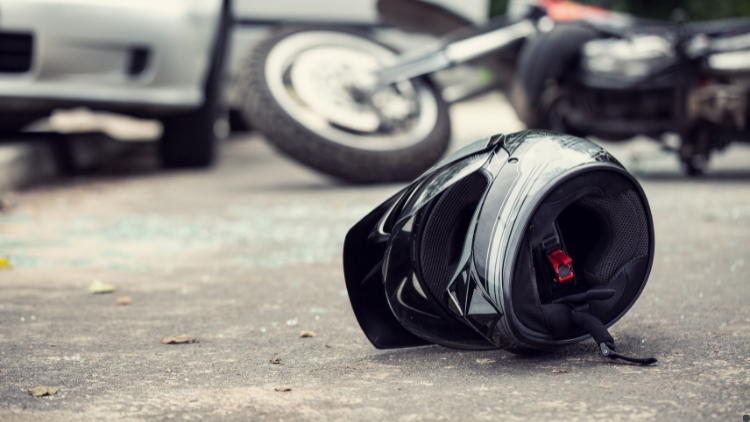 use a motorcycle helmet after a crash