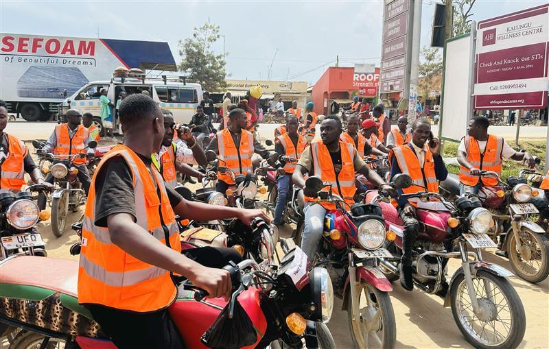 Moto taxi riders in Uganda